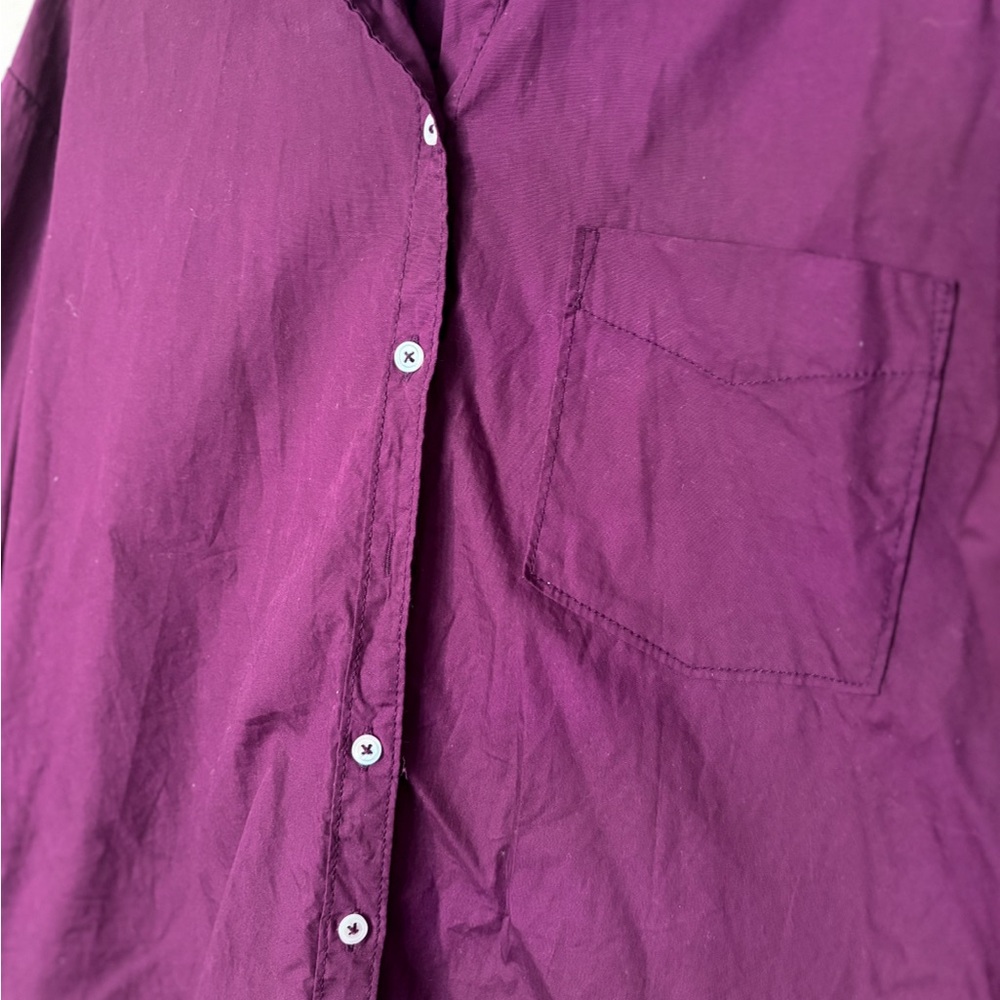 Anthropologie Maeve The Bennet Buttondown Shirt Dark Purple - Picture 3 of 6